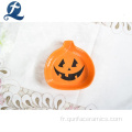 Halloween Party Decal Pumpkin Shape Ceramic Fruit Plat